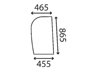 Glass Rear, JCB # 332/G0505